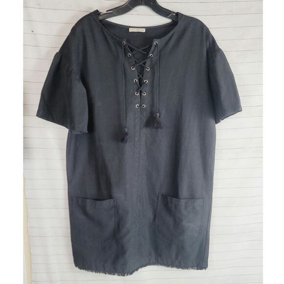 Ulla Johnson Marcelle Linen Blend Dress in Jet, sz 4 - Picture 1 of 16